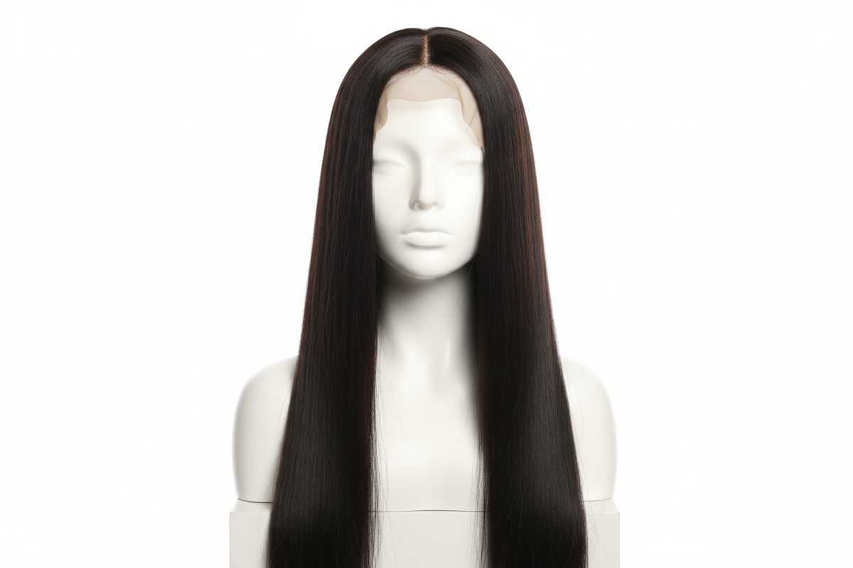 Middle Part 2x6 Closure Wig 24 Inch Human Blend
