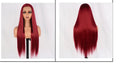 The Red Siren Deep Red Straight 13x4 Frontal 26 inch wig front and back view