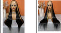 The Bold Statement Black and Blonde Highlight Straight 13x4 Frontal 24 inch wig