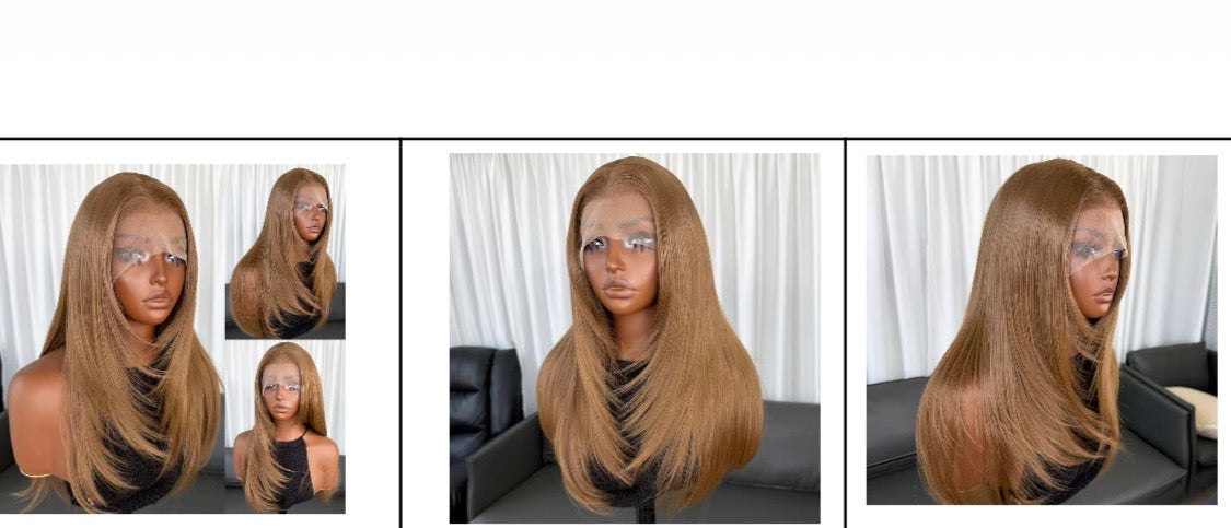 The Golden Hour Honey Blonde Straight 13x4 Frontal 24 inch Color 27 wig