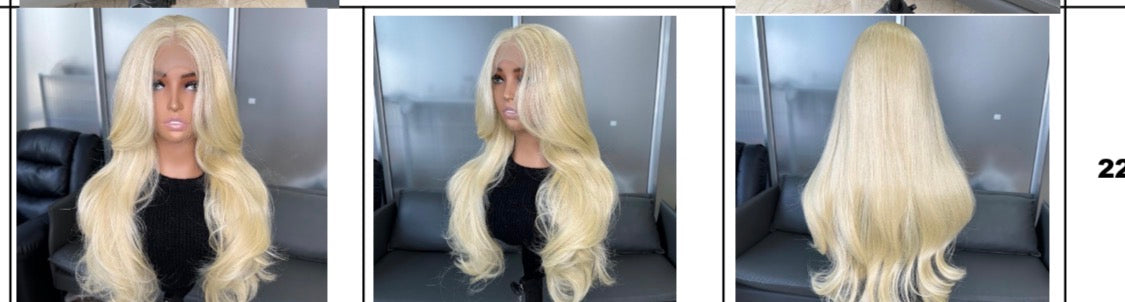 The Ice Queen Platinum Blonde Body Wave 13x4 Frontal 26 inch Color 613 wig